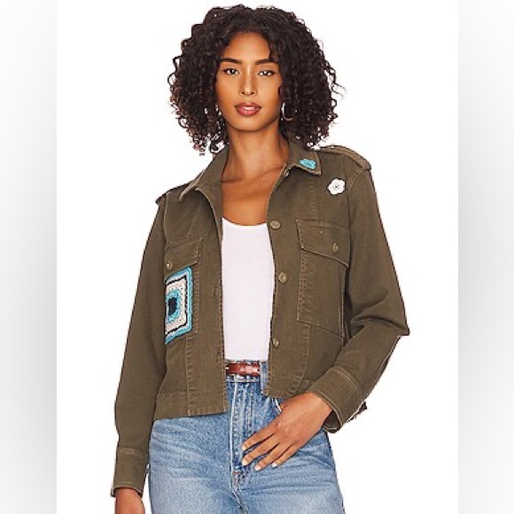 RAILS • Tuli olive green utility jacket • Small • crochet details - Picture 4 of 11